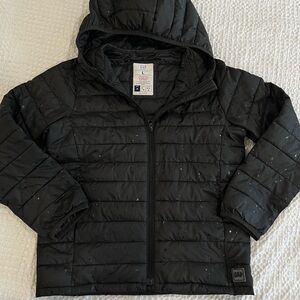 GAP Kids Black Lightweight Quilted Puffer Jacket with Hood
